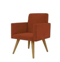 Poltrona Decorativa Talita Cor Terra Cota Feita no Tecido Suede Escritório,salão,recepção Poltrona Decorativa Talita Cor Terra Cota Feita no Tecido Suede Escritório,salão,recepção