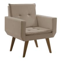 Poltrona Decorativa Taurus 1 Lugar Base Palito Tecido Suede
