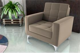 Poltrona Decorativa Thaina Veludo Cappuccino E434 - Matrix