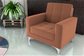 Poltrona Decorativa Thaina Veludo Ferrugem E435 - Matrix