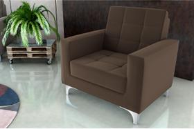 Poltrona Decorativa Thaina Veludo Marrom E426 - Matrix Poltrona Decorativa Thaina Veludo Marrom E426 - Matrix
