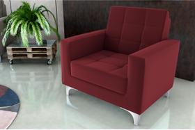 Poltrona Decorativa Thaina Veludo Vinho E432 - Matrix
