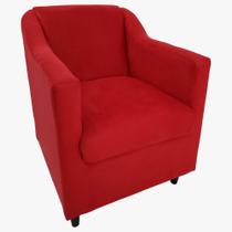 Poltrona Decorativa Tilla Consultório Recepção Sala de estar Suede Vermelho - Ninho Decor