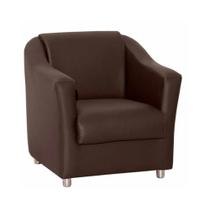 Poltrona Decorativa Tilla Pés Cromado material sintético Marrom - DS Móveis