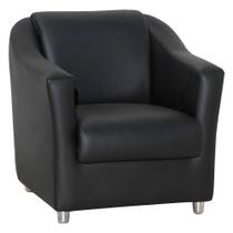 Poltrona Decorativa Tilla Pés Cromado material sintético Preto - DS Móveis