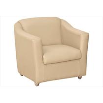 Poltrona Decorativa Tilla Pés Cromado Napa Bege - DS Estofados