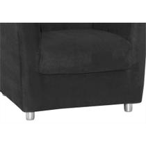 Poltrona Decorativa Tilla Pés Cromado Suede Preto - DS Móveis