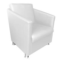 Poltrona Decorativa Tilla Plus Pés Cromado material sintético Branco - DS Móveis