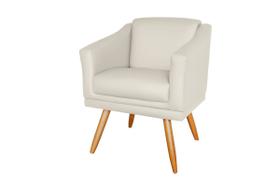 Poltrona Decorativa Valentina Sala Recepção Escritório Revestimento Sintético Bege Nude Poltrona Decorativa Valentina Sala Recepção Escritório Revestimento Sintético Bege Nude