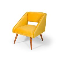 Poltrona Decorativa Veludo Alice Amarela
