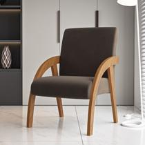 Poltrona Decorativa Veludo Marrom Duda Espresso Móveis