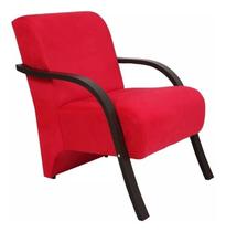 Poltrona decorativa - vermelho - sala - braço em madeira