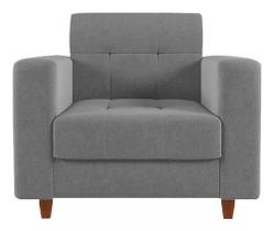 Poltrona Decorativa Verona Suede Cinza- Ecotec Decor Poltrona Decorativa Verona Suede Cinza- Ecotec Decor