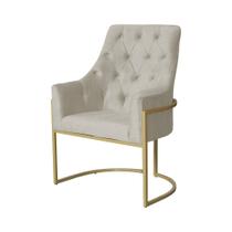 Poltrona Decorativa Vick Suede Bege Base Dourada Ms Decor Poltrona Decorativa Vick Suede Bege Base Dourada Ms Decor