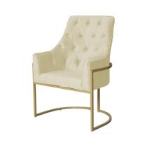 Poltrona Decorativa Vick Suede Marfim Base Dourada Ms Decor Poltrona Decorativa Vick Suede Marfim Base Dourada Ms Decor