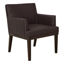 Poltrona Decorativa Vitória Sala e Recepção material sintético Marrom - DS Móveis