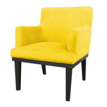 Poltrona Decorativa Vitória Sala e Recepção Suede Amarelo - DS Móveis