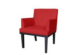 Poltrona Decorativa Vitória Suede Vermelho Pés Madeira Ms Decor