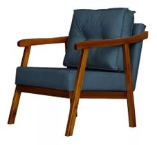 Poltrona Decorativa Vitória Veludo Azul Marinho