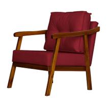 Poltrona Decorativa Vitória Veludo Vermelho