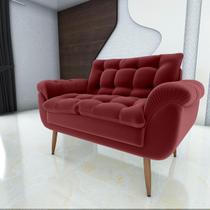 Poltrona Decorativa Xangai 2 Lugares Veludo Vermelho - Matrix Poltrona Decorativa Xangai 2 Lugares Veludo Vermelho - Matrix
