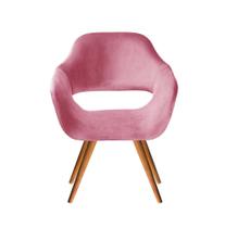 Poltrona Decorativa Zara Cadeira Pé Madeira Palito Sala Recepção