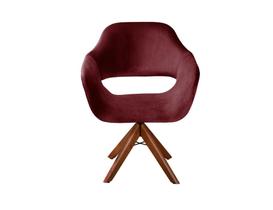 Poltrona Decorativa Zara Pé Giratório de Madeira Cadeira Sala Recepção