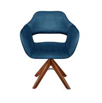 Poltrona Decorativa Zara Pé Giratório de Madeira Cadeira Sala Recepção
