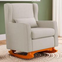 Poltrona Decorativa Zoe Base Balanço Linho Bege Claro Abmaza Poltrona Decorativa Zoe Base Balanço Linho Bege Claro Abmaza
