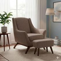 Poltrona Dekorien Juliet Premium Linho Com Puff