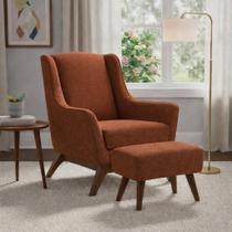 Poltrona Dekorien Juliet Premium Linho Com Puff