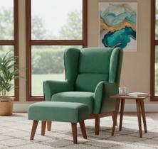 Poltrona Dekorien Milena Jacar Corano Premium Com Puff