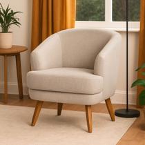 Poltrona Dekorien Tamara Linho Decoração Linha Alta Poltrona Dekorien Tamara Linho Decoração Linha Alta