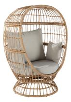 Poltrona Deluxe Oval De Jardim Em Aco 147x113 Cm Bege