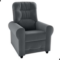 Poltrona Descanso Reclinável Andrea Veludo Cinza