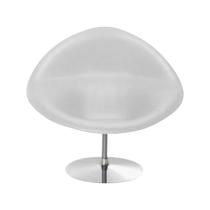 Poltrona Design Gondula Couro Natural Branco