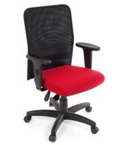 Poltrona Digitador com Braços Linha Tela Mesh Vermelho Poltrona Digitador com Braços Linha Tela Mesh Vermelho