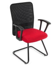 Poltrona Diretor Base Fixa Linha Tela Mesh Vermelho Poltrona Diretor Base Fixa Linha Tela Mesh Vermelho
