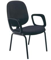 Poltrona Diretor com Braços Base Fixa com 4 pés Linha Uno Preto Poltrona Diretor com Braços Base Fixa com 4 pés Linha Uno Preto