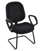 Poltrona Diretor com Braços Base Fixa em S Linha Classic Preto