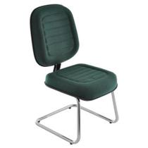 Poltrona Diretor Linha Blenda Base Fixa em S Cromada Verde Poltrona Diretor Linha Blenda Base Fixa em S Cromada Verde