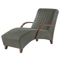 Poltrona Divã Chaise Longue Individual Cinza Com Braço - Simov Decor