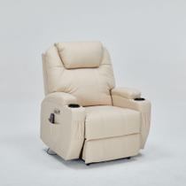 Poltrona do Papai Cinema Elétrica Vector com Massagem Aquecimento Porta Copos Entrada USB/USB-C PU Bege G94 - Gran Belo Poltrona do Papai Cinema Elétrica Vector com Massagem Aquecimento Porta Copos Entrada USB/USB-C PU Bege G94 - Gran Belo