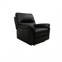Poltrona Do Papai De Couro Genova Power Touch Preto Pigmentado - Mempra