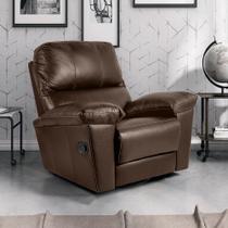 Poltrona do Papai de Couro Legítimo Reclinável Relax Marrom Poltrona do Papai de Couro Legítimo Reclinável Relax Marrom