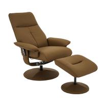 Poltrona do Papai Elétrica com Massagem Nebraska Giratória com Puff para os Pés Pu Caramelo G56 - Rivatti Poltrona do Papai Elétrica com Massagem Nebraska Giratória com Puff para os Pés Pu Caramelo G56 - Rivatti