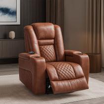 Poltrona do Papai Elétrica Gamer Toronto com Aquecimento Massagem Porta Copos Entrada USB/USB-C PU Caramelo G94 - Laura Lar