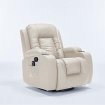 Poltrona do Papai Manual Reclinável Austin Massagem Aquecimento Balanço Giratória PU G94 - Gran Belo Poltrona do Papai Manual Reclinável Austin Massagem Aquecimento Balanço Giratória PU G94 - Gran Belo