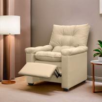 Poltrona do Papai material sintético Bege Areia Imperador - SOFA STORE