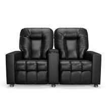 Poltrona do Papai Reclinável 2 Lugares Sala de Cinema Arsenal Manual PU Preto G23 - Encantum Poltrona do Papai Reclinável 2 Lugares Sala de Cinema Arsenal Manual PU Preto G23 - Encantum